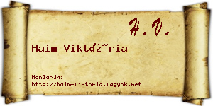 Haim Viktória névjegykártya