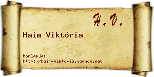 Haim Viktória névjegykártya